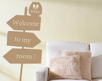 Indicator Owl Customized Name Vinyl Decal For Nursery